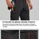 CNBQDD Mens Work Pants Cargo Tactical Construction for Men Ripstop Waterproof Lightweight Outdoor Hiking with Pockets (Black, L)