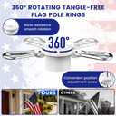 ZHULI 5 FT Flag Pole for Outside House, Flag Pole Kit with 180 Multi-Position Bracket Holder, Rustproof Stainless Steel Flagpole with Tangle Free Spinning Flag Rings, for Outdoor Porch Residential