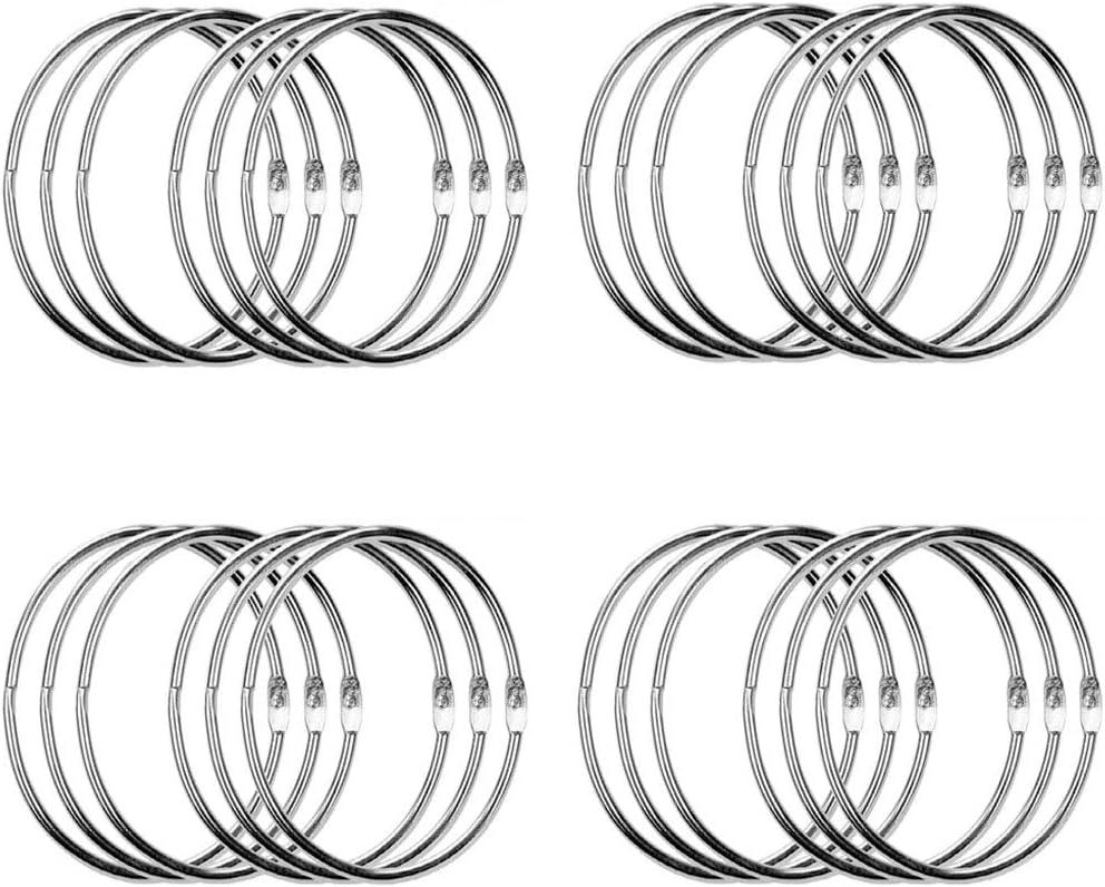 Simetufy 3 Inch Binder Rings, 24 Pcs Metal Office Shcool Notebook Rings Bluk, Large