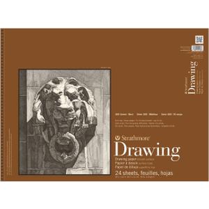 Strathmore 400 Series Wire Bound Drawing Pad, 80 lb. Smooth Paper, 18 X 24 inches, Cream, 24 Sheets (400-108)