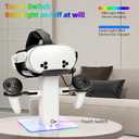 Charging Dock for MetaQuest 3S, Vertical Charging Stand, Compatible for Quest 3S/Quest 3/Quest 2 VR Controller Holder (White)