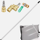 PWACCS Radiator Cleaning Tool, 48" Car Radiator Cleaning Wand, Dual Radiator Pressure Washer Flat Wand for Household Cars, Trucks, RV Radiators, with Quick Couplers & Brush