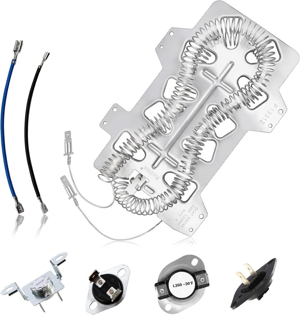 Azdele Heating Element for Samsung Dryer, Dryer Heating Element DC47-00019A for Samsung dv42h5000ew/a3 dv45h7000ew/a2 Dryer Parts, Including DC96-00887A, DC47-00016A, DC47-00018A and DC32-00007A