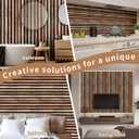 30 Pcs Faux Wood Slat Peel and Stick Wallpaper Tiles, 11.8"x11.8" Ultralight PVC Self-Adhesive Wallpaper Decals Wall Decor for Bedroom, Bathroom, Kitchen Backsplash, Farmhouse Interior