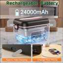Cordless Electric Lunch Box, 24000mAh Rechargeable Food Warmer with 5-Sided Heating, 1.3L Portable Self Heating Lunch Box with Smart Timer & Lock Screen for Work, Car, Truck, Camping
