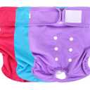 Wegreeco Washable Reusable Premium Female Dog Diapers, Medium Large Small Dog Doggie Puppy & Doggy Diapers Female,Period Panties in Heat (Pack of 3, Large)