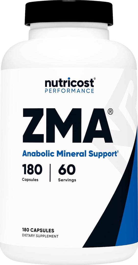 Nutricost ZMA 180 Capsules - Non-GMO and Gluten Free ZMA Supplement (180 Count (Pack of 1))