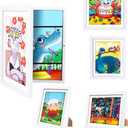 2-Pack Kids Art Frames - Changeable, 8.5x11 White Rows Picture Frame for Kids Artwork That Open,Display Children Art Projects,With Storage (White)