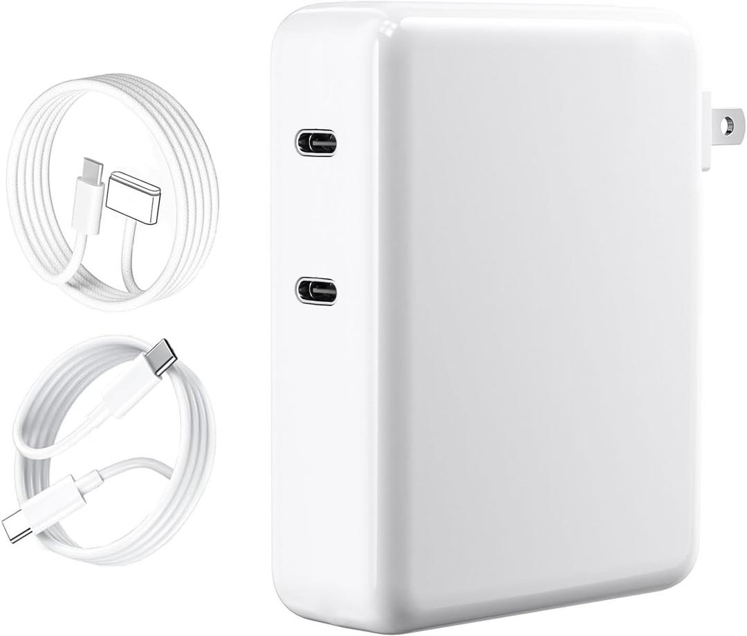Mac Book Pro Charger - 280W, 2-Ports 140W USB C Fast Laptop Charger, Compatible with Mac Book Pro/Air 16 15 14 13 inch, M1 M2 M3 M4 Series and All USB C Device, with 6.6FT Type C & Magnetic 3 Cable (white)
