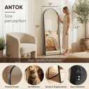 Antok 58" x19” Arched Full Length Floor Mirror, Black Aluminum Frame, Free Standing/Wall Mount/Leaning for Bedroom, Living Room, Dressing Room