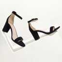 Ankis Heels for Women Open Toe Ankle Strap Chunky Heel Sandals 2.75 Inch (Black), 9.5B