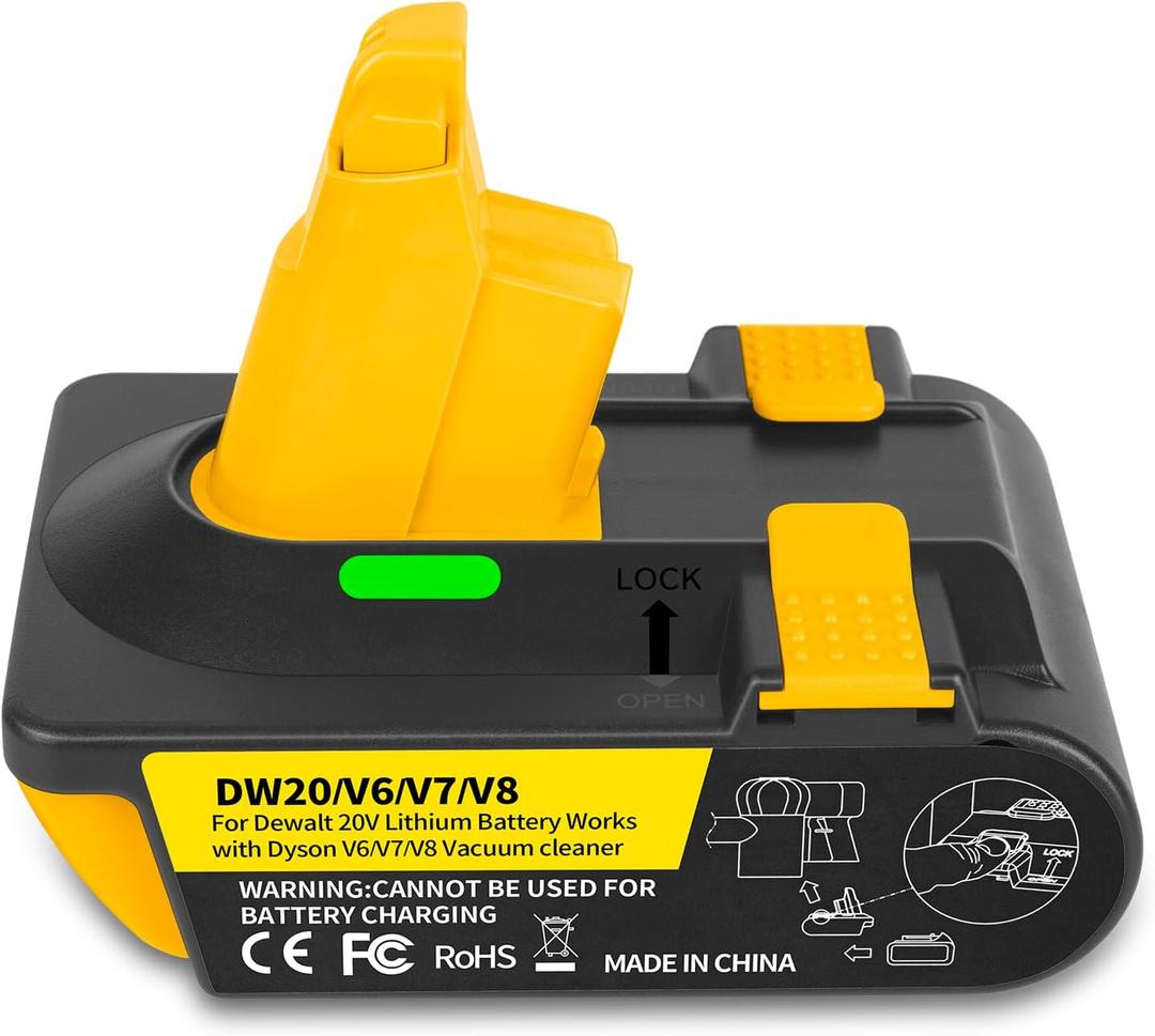 Battery Adapter - Compatible with Dyson V6, V7, V8. Convert a DeWolt Battery to be Used as a Dysn Battery, Suitable for Dysn Vacuum Cleaners in The V6, V7, and V8 Series