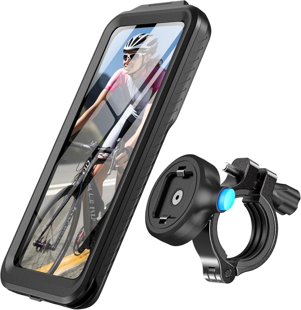 SPORTLINK Bike Phone Holder - Motorcycle Phone Mount with Waterproof Case, [Aluminium][360° Rotatable/1s Quick Release][ Military Anti-Shake]Motorcycle Handlebar for iPhone Samsung, More 6-6.8" Phones