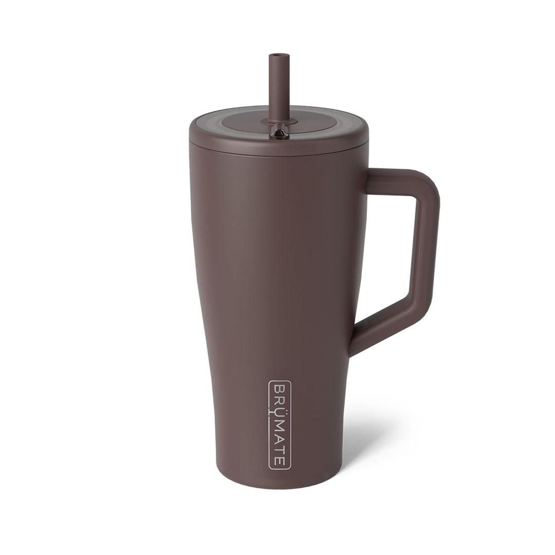 BrMate Era 30 oz Tumbler with Handle & Straw | 100% Leakproof Insulated Water Bottle Tumbler with Lid & Flexible SoftSip Straw | Made of Stainless Steel | Cup Holder Friendly | 30oz (Java)