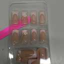 Hkanlre French Square Press on Nails Medium Fake Nails Tips Full Cover Flower False Pink Nails for Women and Girls 24PCS (12, Color 20)