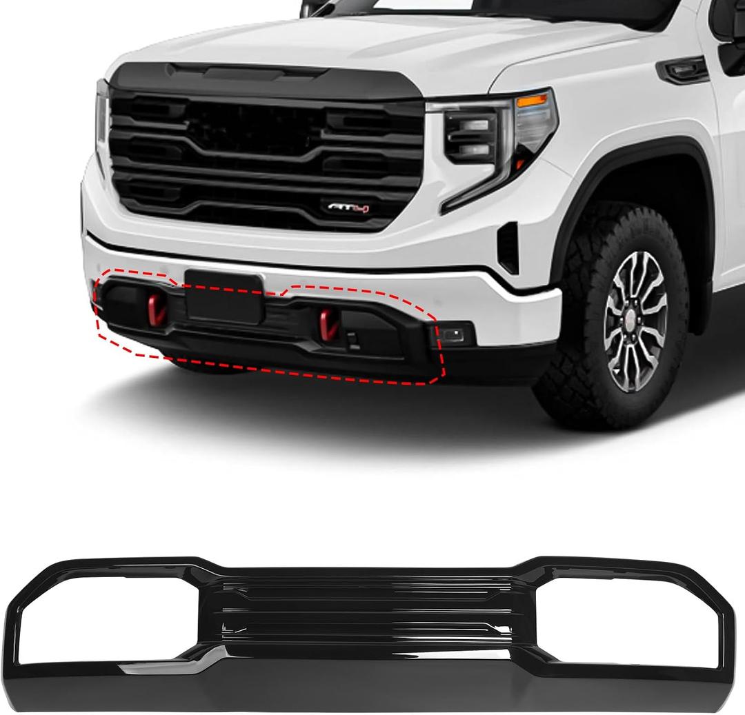 Front Lower Skid Plate Valance Compatible with GMC Sierra 1500 2022 2023 2024 Black OEM SFOE8678GBK