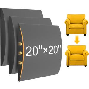 MYLIFESION Couch Cushion Support for Sagging Seat, 20x20x2 inches High-Density Foam Sofa Cushions Support, Under Cushion Sag Repair, Grey Set of 3