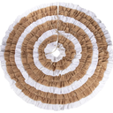 Christmas Tree Skirt - 48-Inch Ruffled Linen Skirt, Winter Holiday Decoration, White and Natural Brown Colors, Classic Style Indoor Festive Season Decor