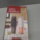 CIRCLE JOY Rechargeable Salt and Pepper Grinder Set Gravity Electric Salt and Pepper Grinder Set, LED Light, Adjustable Coarseness, for Home Kitchen BBQ, Black & White