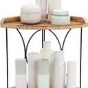 Goaste 2-Tier Bathroom Counter Organizer, Wood Vanity Corner Shelf, Skincare Storage Standing Tray, Kitchen Countertop Spice Rack, Makeup Perfume Holder for Bathroom Organization, Dresser, Kitchen