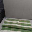 GLAMBURG Cotton Buffalo Check Plaid Rug, 22x34, Green White, Farmhouse, Kitchen Bathroom Outdoor Porch Laundry Living Room, Washable, Handwoven, Reversible, Anti-Fatigue, Water Repellent