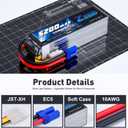 Zeee 5S Lipo Battery 5200mAh 18.5V 100C Soft Pack Lipos with EC5 Connector RC Battery for RC Airplane Helicopter RC Car Truck Quadcopter Boat Racing Hobby Models