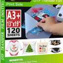 CenDale DTF Transfer Film A3+ 13"x19" - 120 Sheets Double-Sided Matte DTF Film for Sublimation Hack, Direct to Film Printing on All Fabric and Colors T-Shirts Textile, Hot & Cold Peel DTF Paper