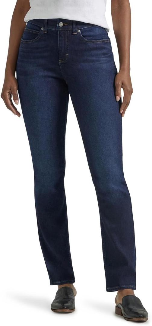 Lee Women's Petite Ultra Lux Comfort with Flex Motion Straight Leg Jean, 2 Petite