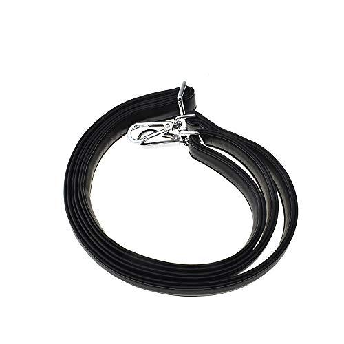 HAHIYO Adjustable Smooth Black Leather Purse Chain Strap Length 31.5-55.1 Inch Silver Hardware for Shoulder Cross Body Sling Purse Replacement Comfortable 0.71 Inch Wide 4.7mm Extra Thick 1 Pack