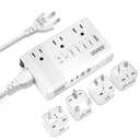 DOACE 220V to 110V Converter for European Travel - 350W 7 in 1 Voltage Converter US to Europe with 3AC, 2QC+2PD for Using U.S. Devices Abroad - Hair Straightener Shaver Toothbrush Laptop Camera Phone