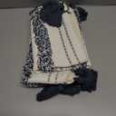 Boho Throw Pillow Covers 18x18 Set of 2 Woven Tufted Farmhouse Pillows Cover with Tassels Textured Striped Cushion Case Neutral Pillow Cases Decorative Pillowcase for Sofa, Couch, Bed, Dark Blue