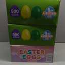 LEASEN [ 12 Surprise Golden Eggs ] 500 Pack Plastic Easter Eggs Bulks, 2.3 Inch Empty Easter Eggs, Bright Colors Plastic Eggs Fillable for Easter Hunt, Basket Stuffers Fillers, Easter Party Favor
