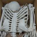 5.4Ft Halloween Skeleton, Posable Life Size Skeleton with Glowing Eyes Creepy Sound, Plastic Skeletons with Movable Joints for Graveyard Prop, Indoor Outdoor Haunted House Party Decor