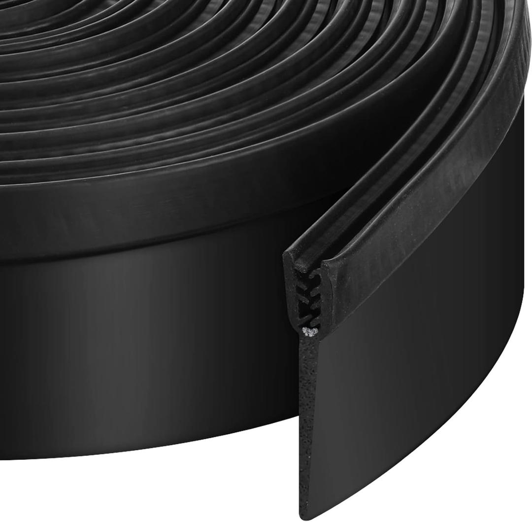 Tallew 2.6 Inch Rv Slide Out Seal Black Clip Rubber Seal Wiper, Camper Slideout Weather Stripping Rv Door Window Channel Mounts for Truck Seam Protecting Replacement Trim(15 ft)