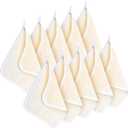 Tatuo 10 Count Exfoliating Wash Cloths for Body and Face Facial Bath Scrub Soft Weave Loofah Towel Exfoliate Bath Towel Remove Dead Skin Wash Cloth for Women Man (White Edge)