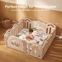 Momcozy Baby Play Mat for Floor, 50"x50" Thickened Playpen Mat, Playmate for Baby Tummy Time, Waterproof & Non-Slip, Foldable Outdoor Mat with Carrying Handle, Giraffe