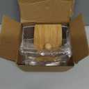 Tbestmax 10oz Qtip Holder Dispenser with Bamboo Lids, Big Clear Bathroom Organizer Accessories Decor for Storage-Qtips Cotton Ball Holder Apothecary Jars, Cotton Swabs, Floss Container (1Pc-Brown)