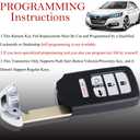 MechanMagic Key Fob Remote Replacement Fits for Honda Civic 2016 2017 2018 2019 2020 2021 KR5V2X Smart Proximity Keyless Entry Remote Control Uncut 5 Buttons 433Mhz KR5V2X(V44) 72147-TBA-A11/A12