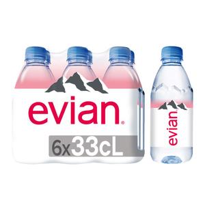 evian Natural Spring Water, Bottled Natural Spring Water, Water Bottles, Naturally Filtered Spring Water in Mini-Sized Bottles, Great for Home or Work, 11.16 Fl Oz (Pack of 24) (EXP 11/26/27)