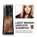 KUKSY Hair Color Dye Shampoo, Hair Care Instant Dye, Easy-Use Formula for Gray Hair Coverage & Natural Color Boost, For Adults with Graying or Dull Hair (Light Brown)