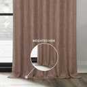 HPD Half Price Drapes - Faux Linen Curtains for Living Room (1 Panel) - 100W x 96L - Extra Wide Textured Room Darkening Curtains for Bedroom 96 Inches Long - Drapes for Home Decor, Dutch Cocoa