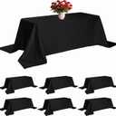 6 Pack Black Tablecloth 90 x 132 Inch Table Cloth for 6 Foot Rectangle Tables, Wrinkle Resistant Washable Polyester Fabric Table Covers for Party, Wedding,Dining,and Banquet