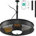Orison 22'' Outdoor Ceiling Fans with Lights, Wet Rated Gazebo Fan with Remote, Plug in Hanging Fan for Patio Waterproof, App Controll,Black