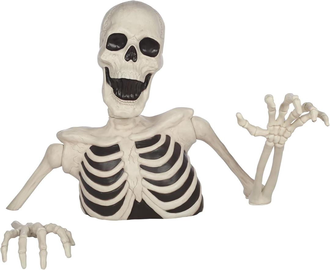 35" Halloween Giant Groundbreaker Skeleton Halloween Decoration | Ground Breaking Skeleton for Outdoor Lawn Yard and Porch