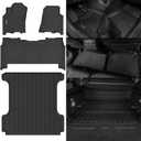 Naibeve Floor Mats and Truck Bed Mat for 2025 Ram 1500 Crew Cab with Rear Under-Seat Factory Storage Bucket Seat Short Bed (5.7 FT/67.4inches), All Weather for Ram 1500 Floor Mats Accessories