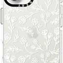 Cute White Flowers Phone Case Compatible with iPhone 16, Floral Aesthetic Pattern, Soft TPU Heavy Duty Protection Shockproof Clear Cases Cover for Girls Women