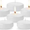 3 inch Floating Candles, 12/24/36/ Pack White/Gold/Red Floating Candle, Long Burning and Smokeless Candle for Wedding, Birthday, Pool, Holiday & Home Decoration Unscented (12PACK, White)