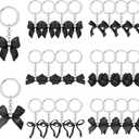 24Pcs Black Bow Keychains Coquette Birthday Decorations Girl, Bow Party Favors Birthday Party Decor Acrylic Keyrings for Girl Bday Bachelorette Baby Shower Bridal Shower Party Supplies