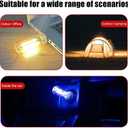 2 PCS Car Lights Interior, Plug-in Retro Car Atmosphere Lamp with Touch Dimmable, Portable Mini Glass Bottle LED Bulb Night Lights for Vehicle Hallway Camping Halloween Decoration (blue)