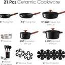 CAROTE 21pcs Ceramic Cookware Set, Pots and Pans Set, 21 Piece